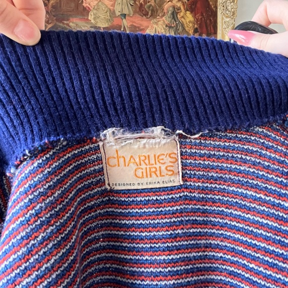 1970’s striped zip up jacket sweater by Charlie’s Girls - Picture 5 of 5